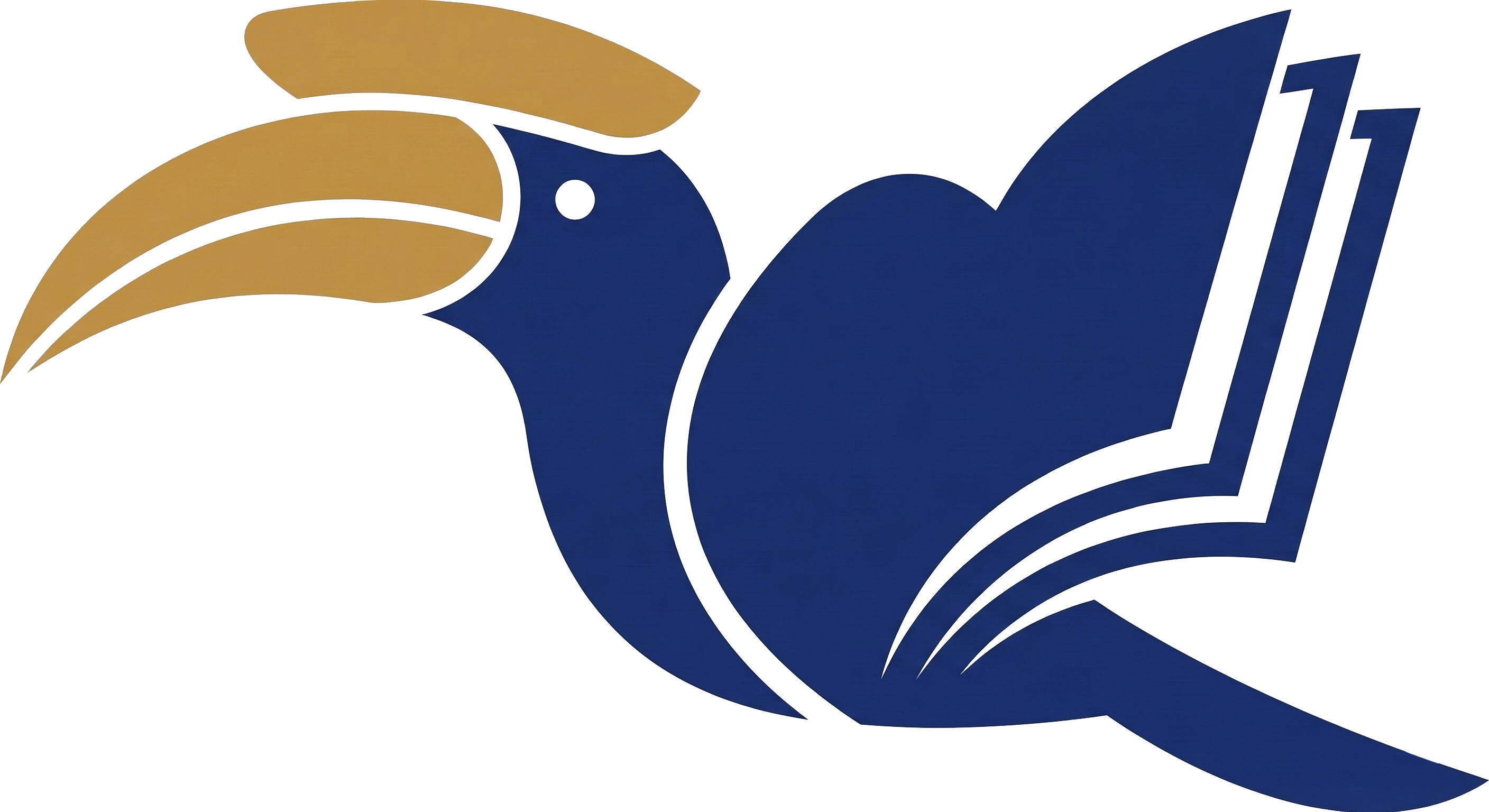 Logo Kamus Kebahan — Burung Enggang dengan Sayap Buku